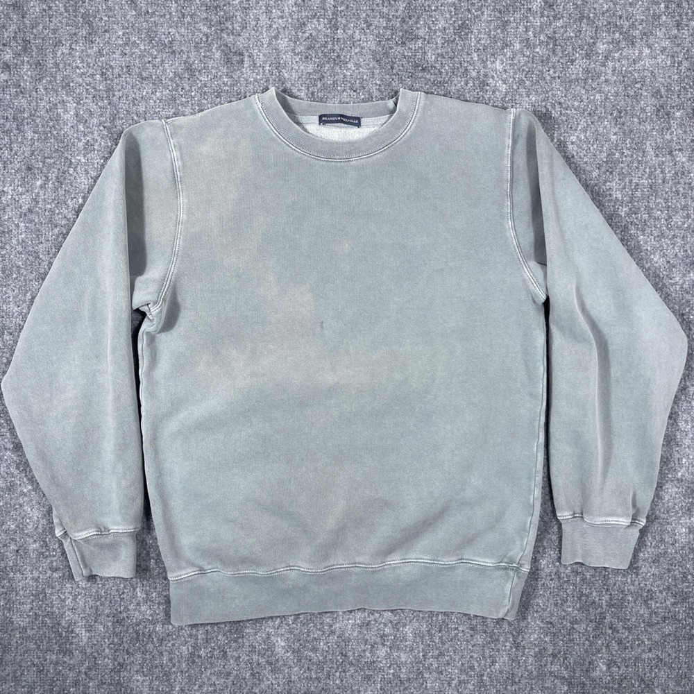 Brandy Melville Sweatshirt Womens One Size Sage Green Crewneck Faded Pullover